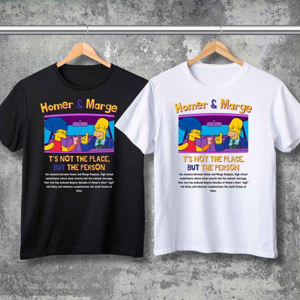 Парні футболки з принтом - Homer\Marge!