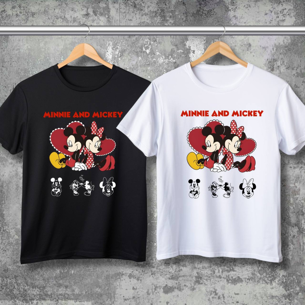 Парні футболки з принтом -  Mickey Mouse\Minnie!