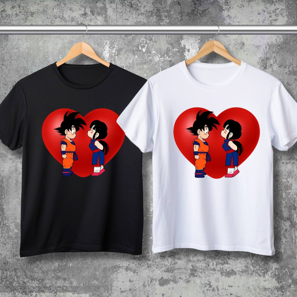 Парні футболки з принтом -  Love!