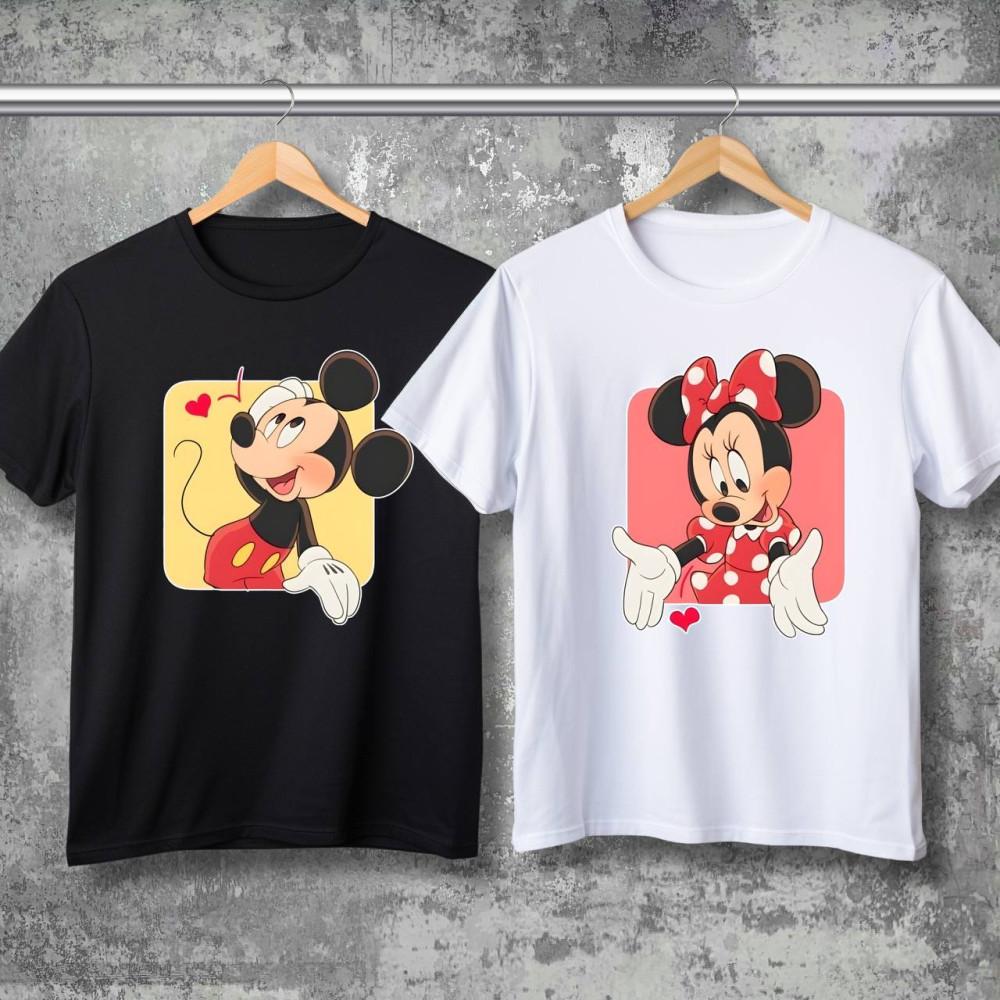 Парні футболки з принтом -  Mickey Mouse\Minnie!