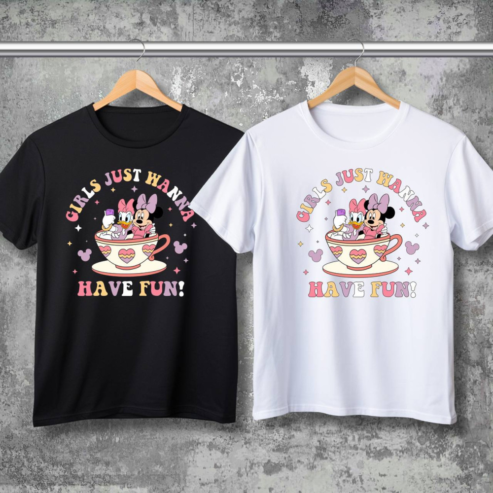 Парні футболки з принтом -  Girls just wanna have fun!