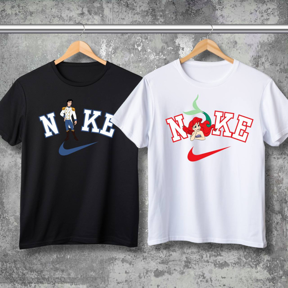 Парні футболки з принтом -  Русалонька!