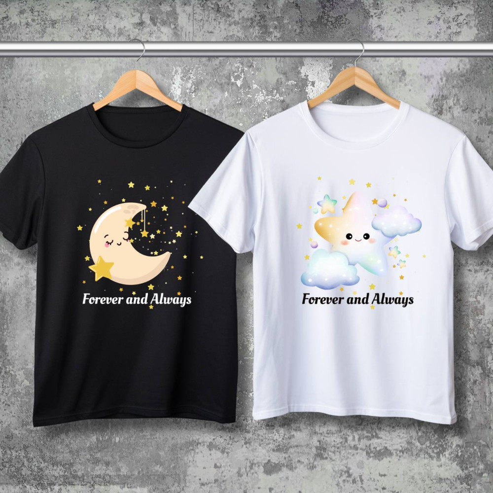 Парні футболки з принтом - Forever and Always!