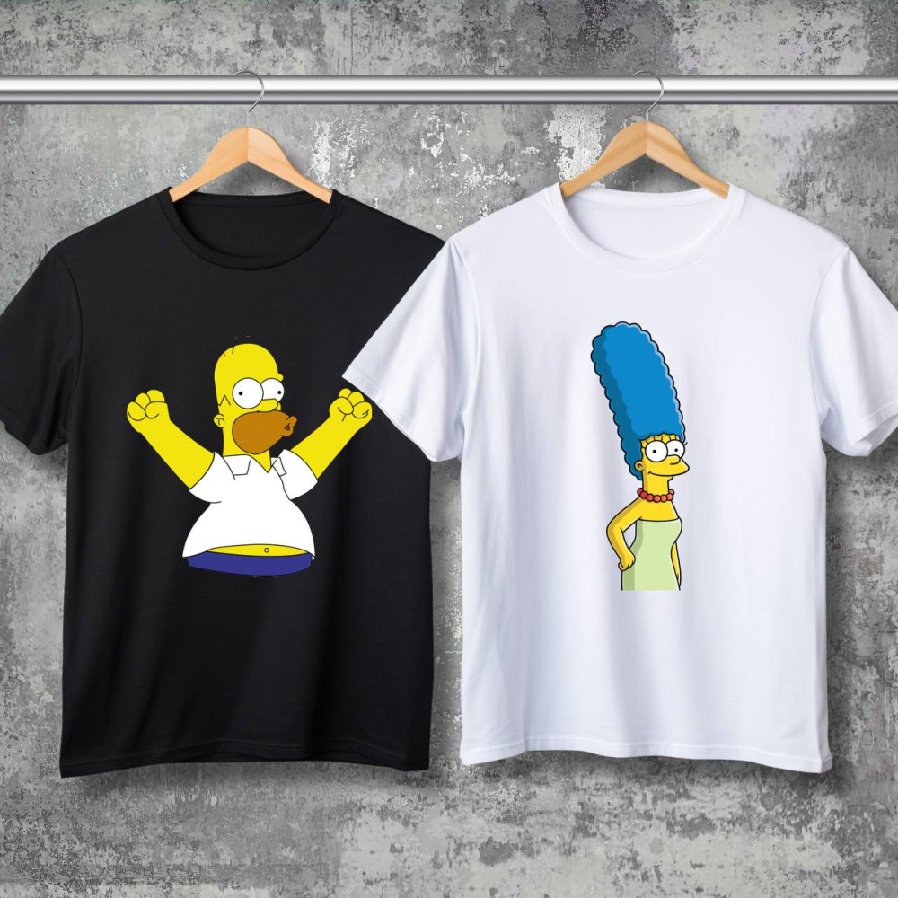 Парні футболки з принтом - Homer\Marge!