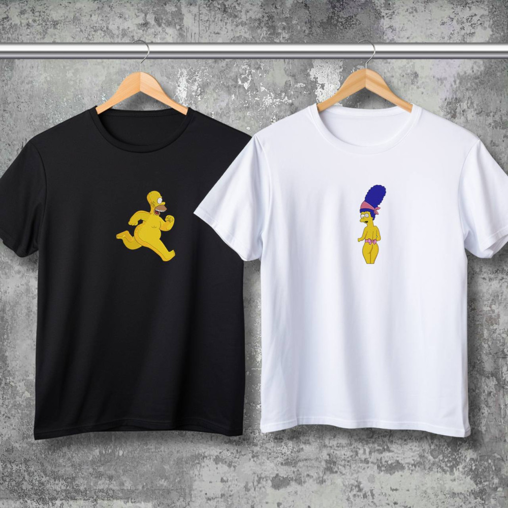 Парні футболки з принтом - Homer\Marge!