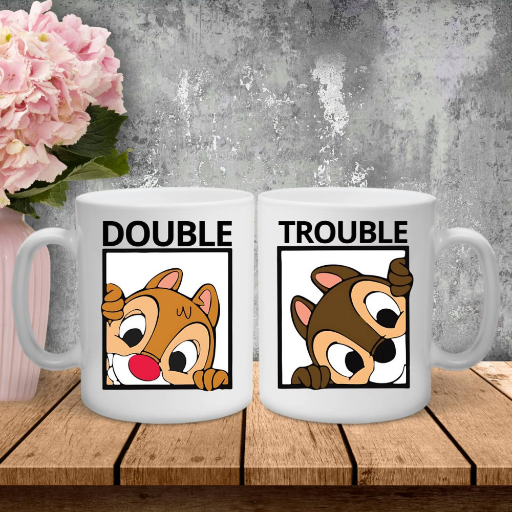 Парні чашки з принтом - DOUBLE\TROUBLE!