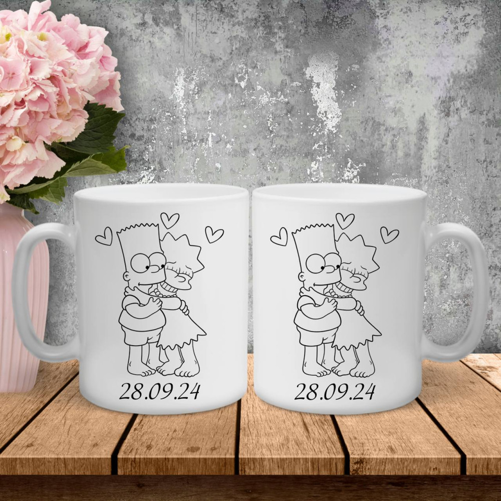 Парні чашки з принтом - Bart\Lisa!