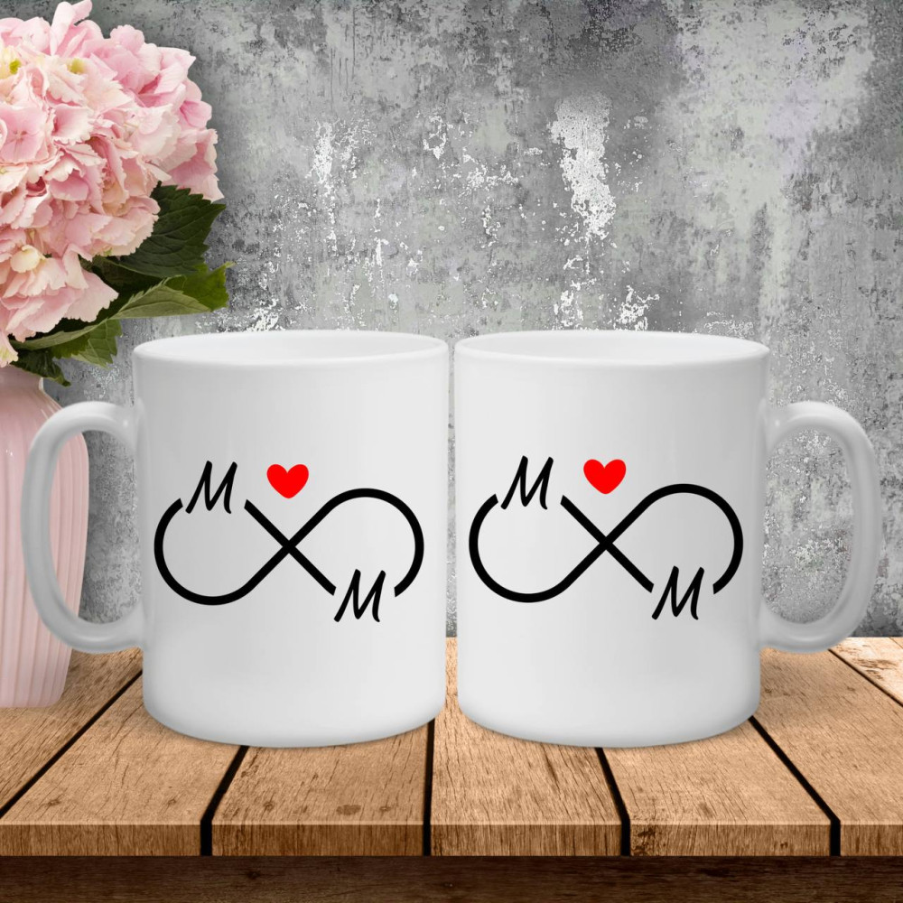 Парні чашки з принтом -  Ініціали 