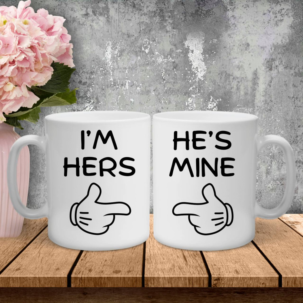 Парные чашки с принтом – I`M HERS\HE`S MINE!