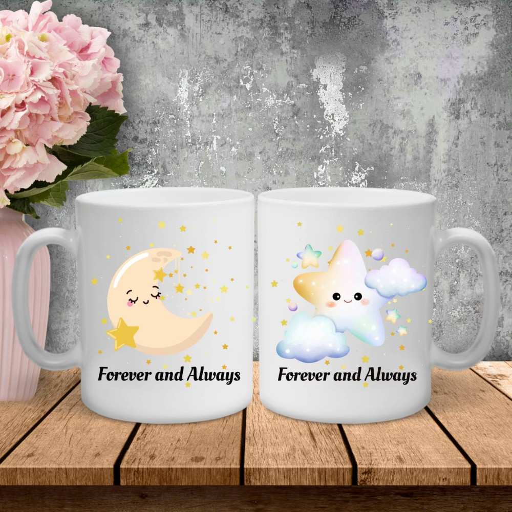Парні чашки з принтом - Forever and always!