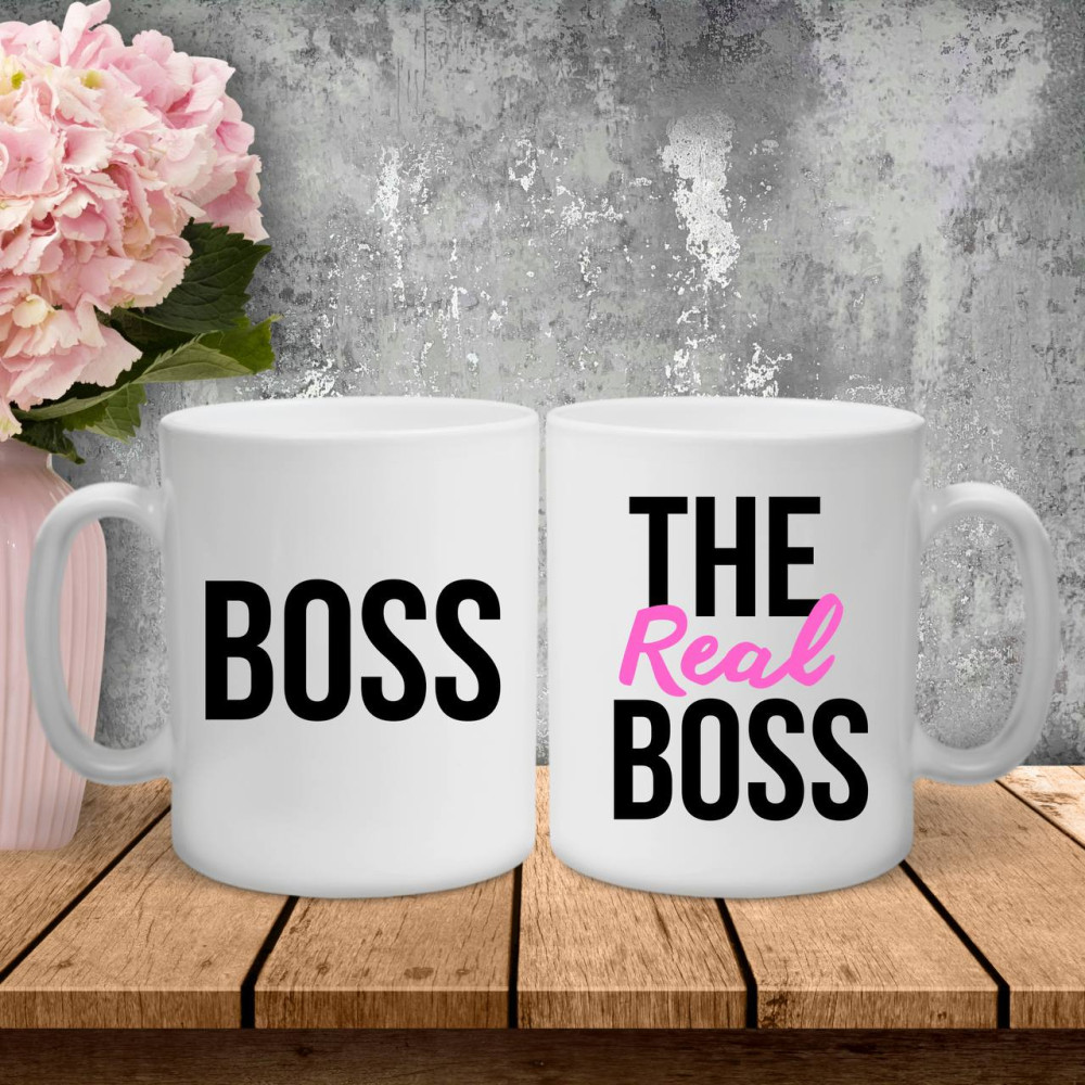 Парні чашки з принтом - Boss!