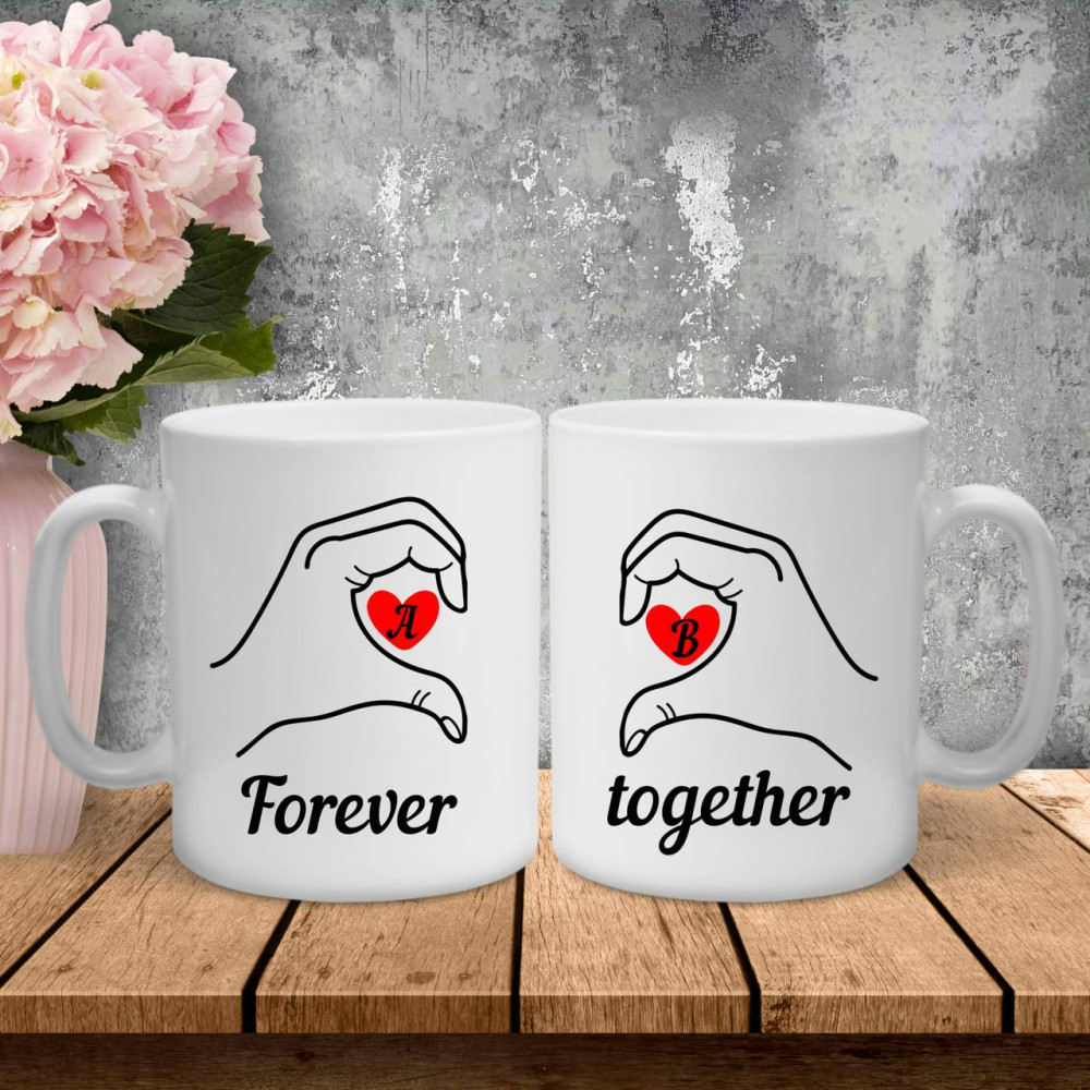 Парні чашки з принтом - Forever\together!