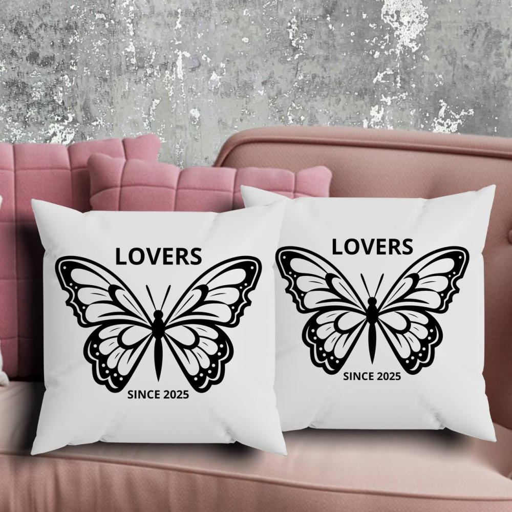 Парные подушки с принтом - Lovers!