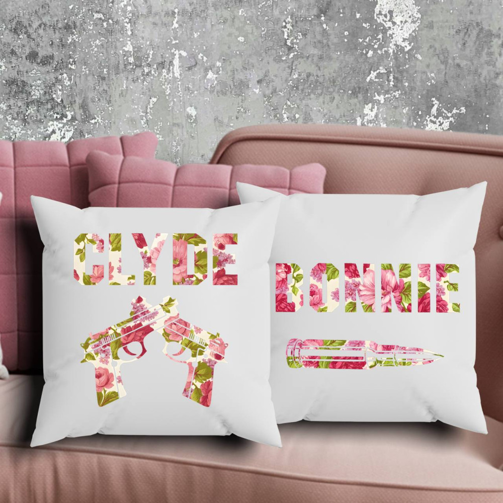 Парні подушки з принтом - Clyde\Bonnie!