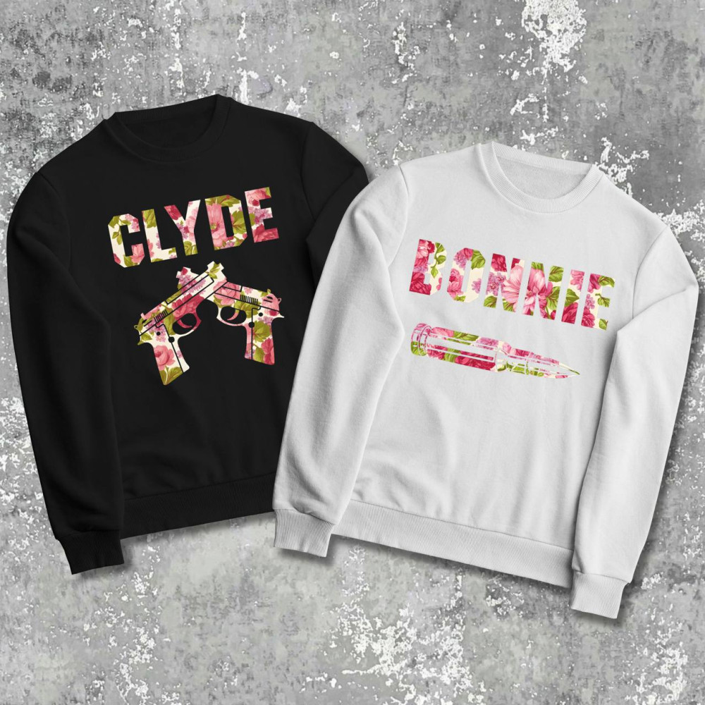 Парні світшоти з принтом - Bonnie/clyde!