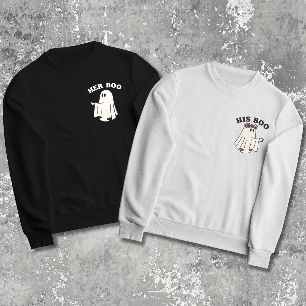 Парні світшоти з принтом - Her Boo\His Boo!
