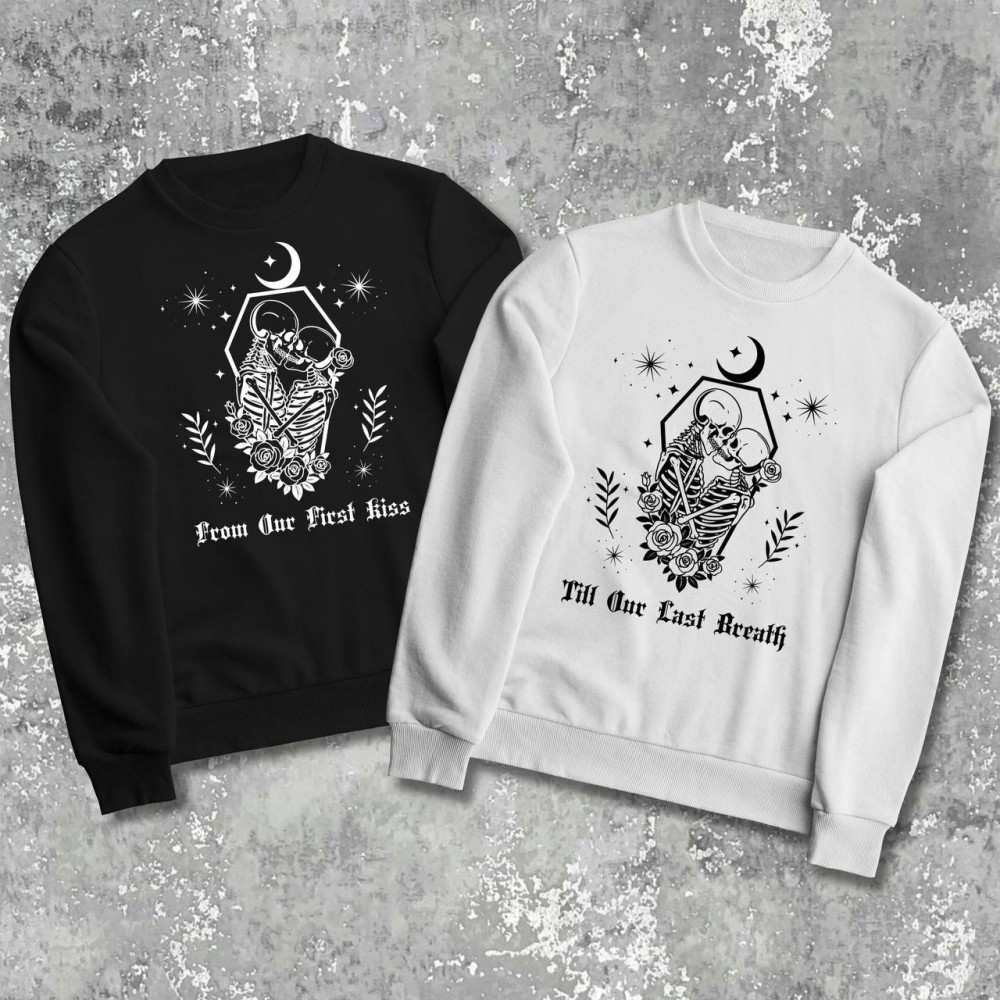 Парні світшоти з принтом - From our first kiss!