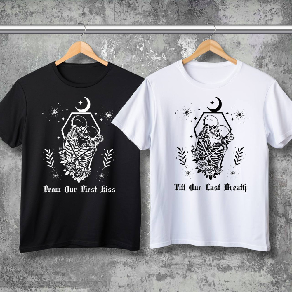 Парні футболки з принтом - From our first kiss!