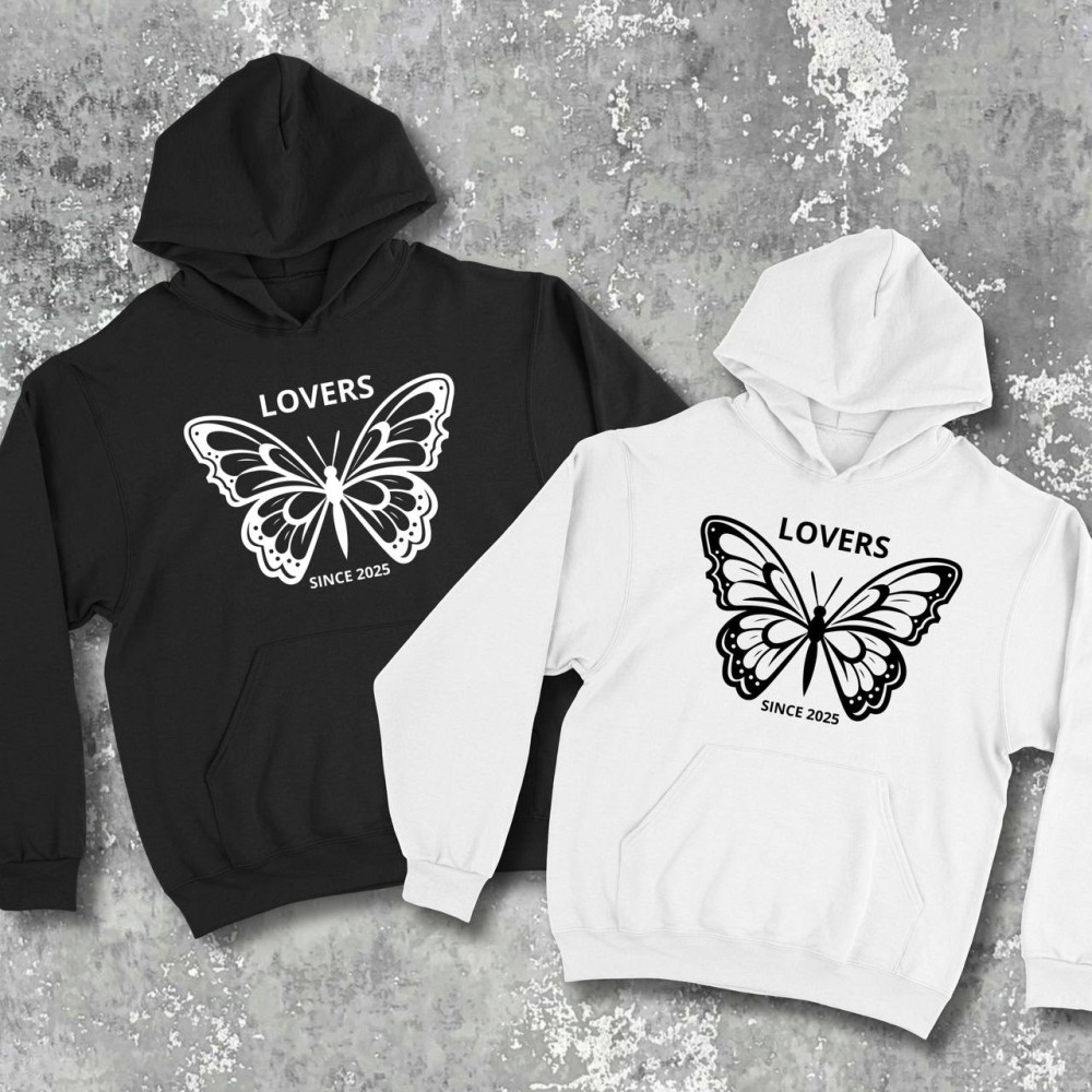 Парні худі з принтом - Lovers!
