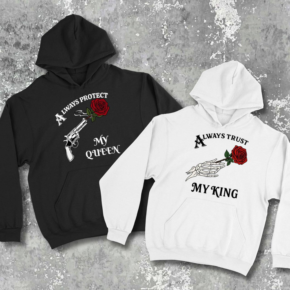 Парні худі з принтом - My Queen\My King!