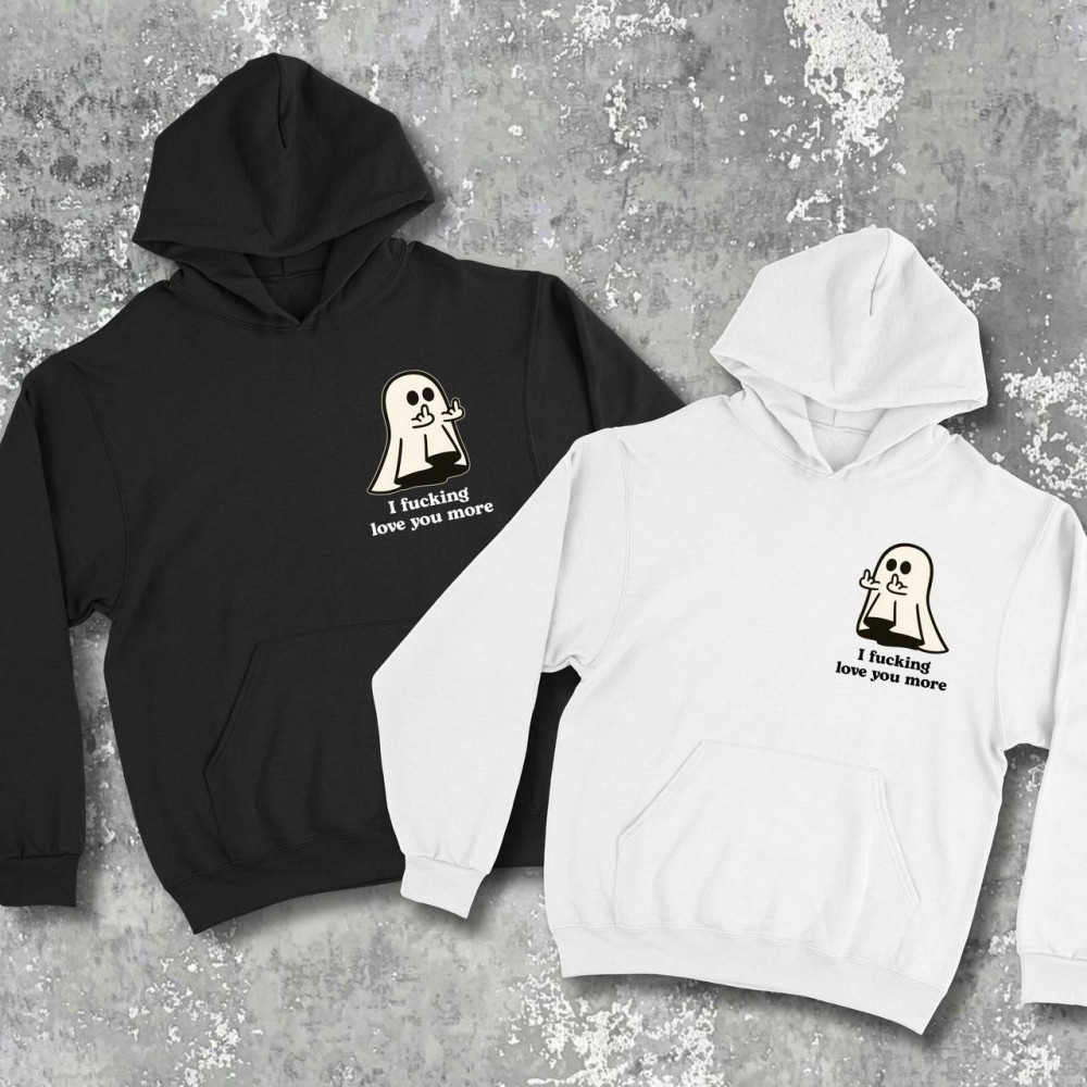 Парні худі з принтом - I fucking love you more!