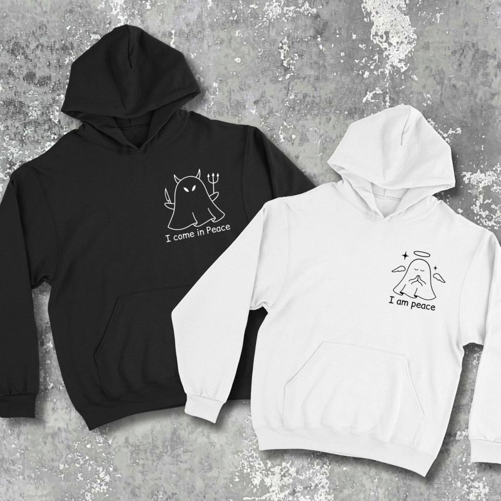 Парні худі з принтом - Peace!