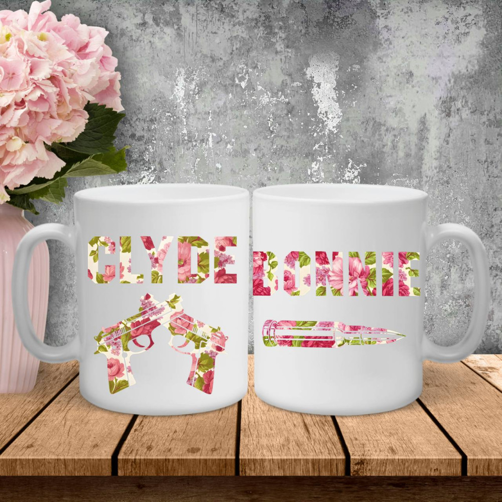 Парні чашки з принтом - Clyde|Bonnie!