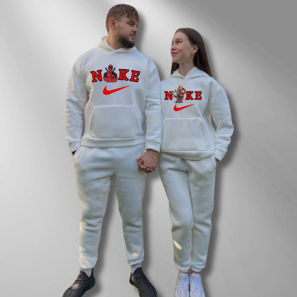 Парні спортивні костюми теплі з капюшоном Худі та Джогери XL/XXL, XL/XXL, принт "Дедпул" білий (349) Парні спортивні костюми теплі з капюшоном Худі та Джогери XL/XXL, XL/XXL, принт "Дедпул" білий (349)