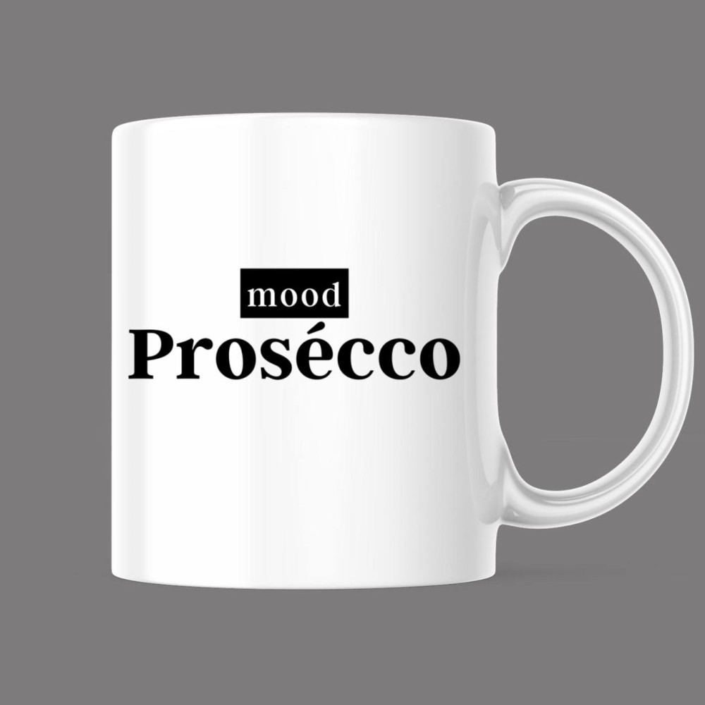 Прикольна чашка з принтом "Mood. Prosecco", білий, 330 мл (1553) Прикольна чашка з принтом "Mood. Prosecco", білий, 330 мл (1553)