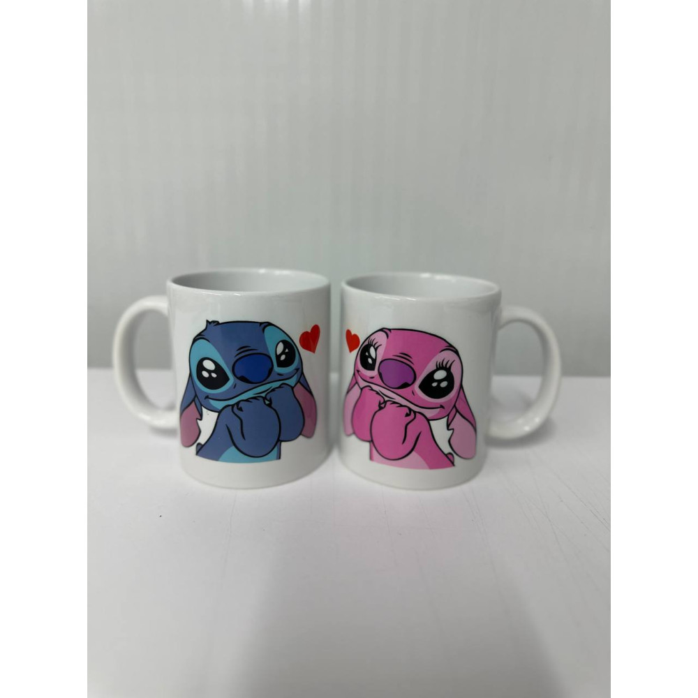 Парні чашки з принтом "Stich\Angel", білий, 330 мл(2010) Парні чашки з принтом "Stich\Angel", білий, 330 мл(2010)
