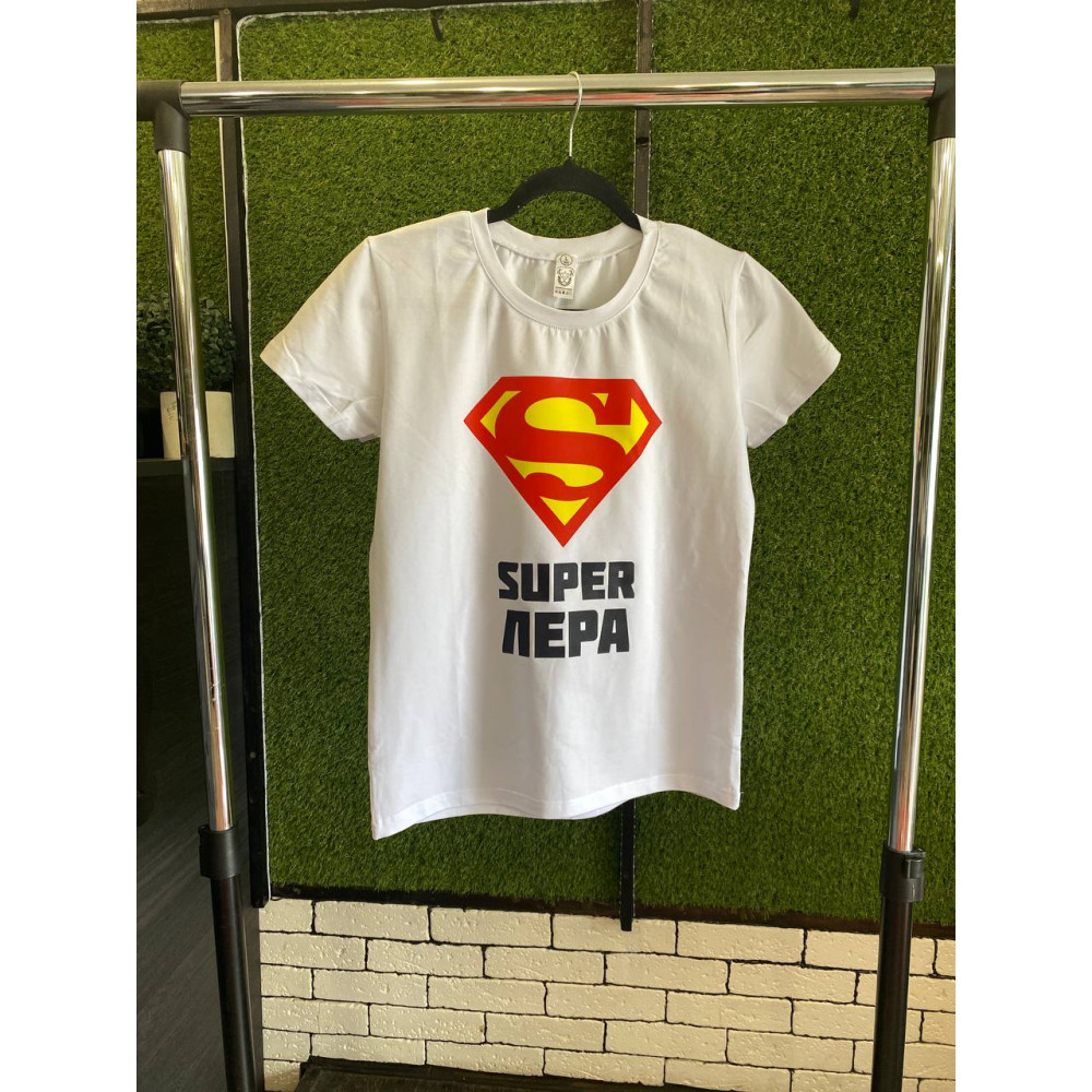 Жіноча футболка з принтом "Super Лера", L, білий (2247)