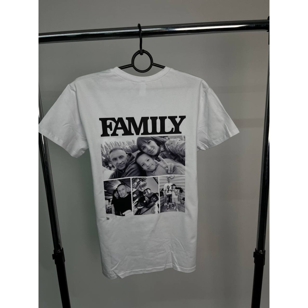 Жіноча футболка з принтом "Family", М, Білий (2395)